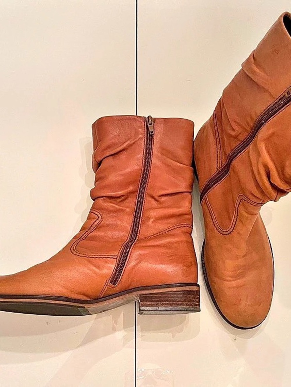 Gabor Slouchy Heeled Boots in Brown EU 7/7.5